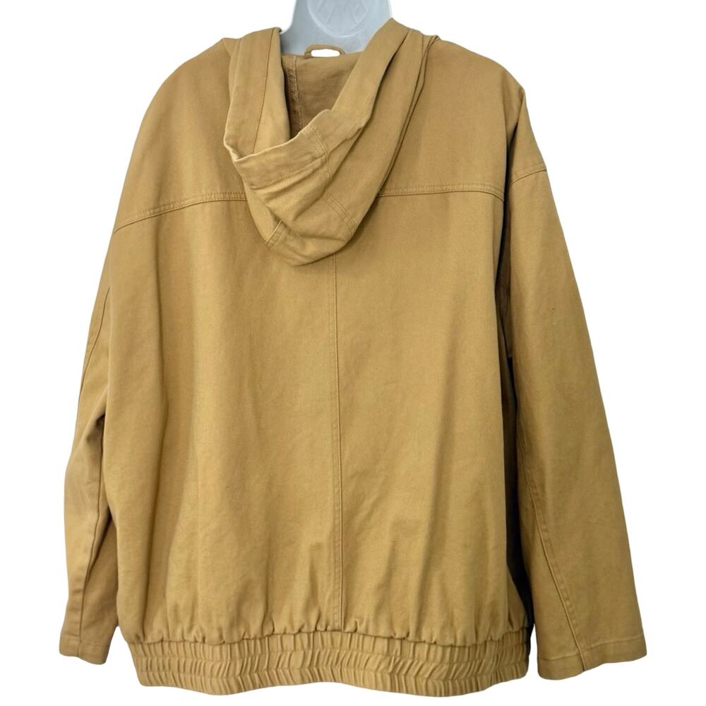 ASOS Design Stone Tan Oversized Cotton Canvas Hooded Bomber Jacket Plus Size 18 - Picture 10 of 12